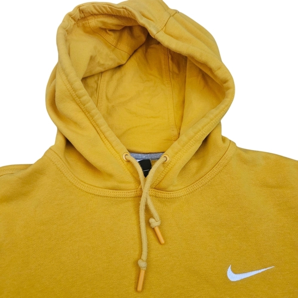 NIKE Mens‎ Size Large Club Fleece Pullover Hoodie Yellow With White Swoosh